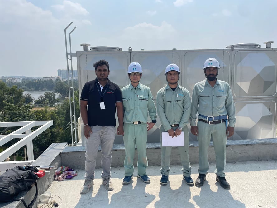  An image showing the Beltecno team at the installation site
