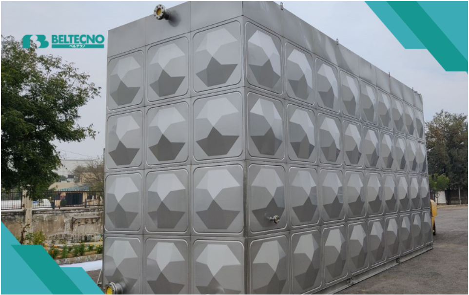 An image showing Beltecno Partitioned Rectangle Shape Water Tanks