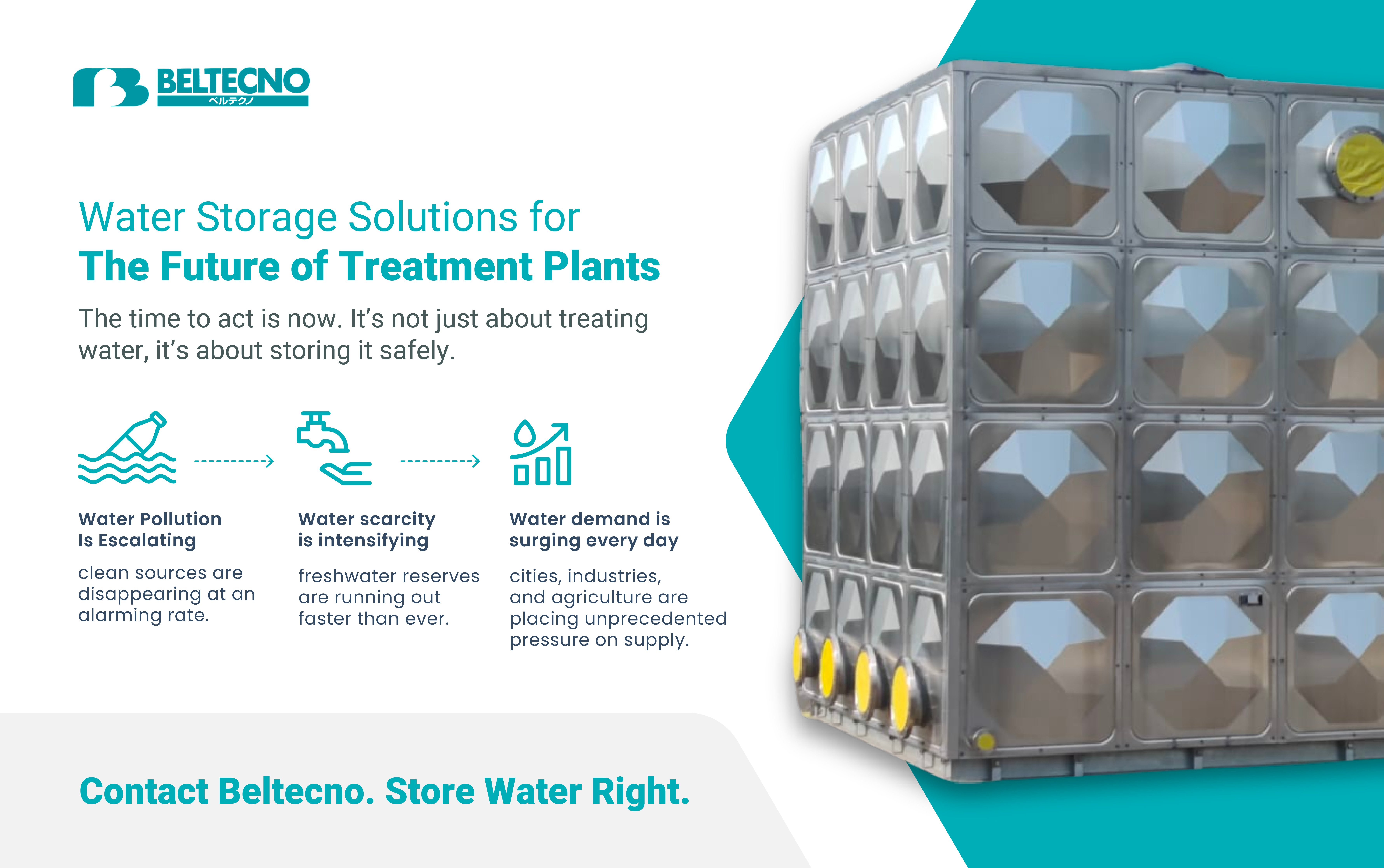 Beltecno Stainless Steel Tanks for your Water Treatment Plant Project
