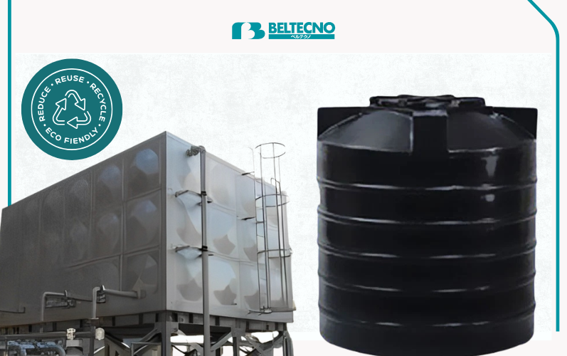 An image showing Environmental Impact: Sustainable Stainless Steel vs Plastic Tanks