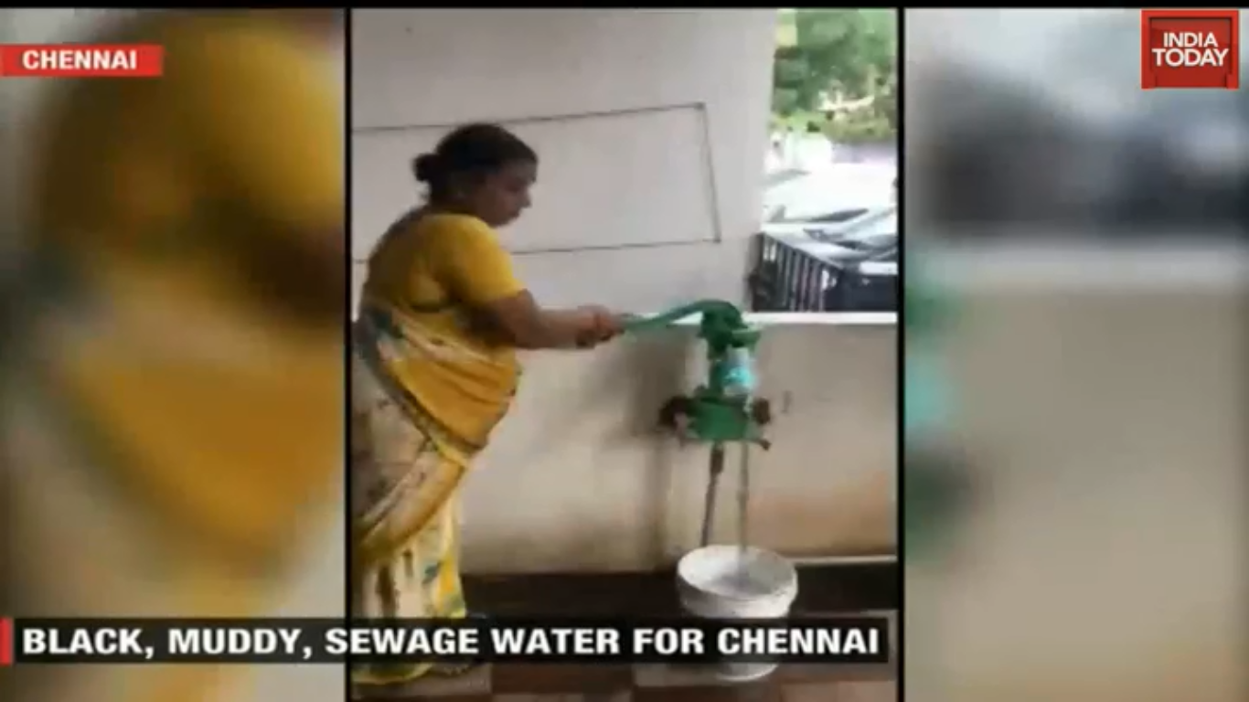 Sewage water cmoing out from Handpump